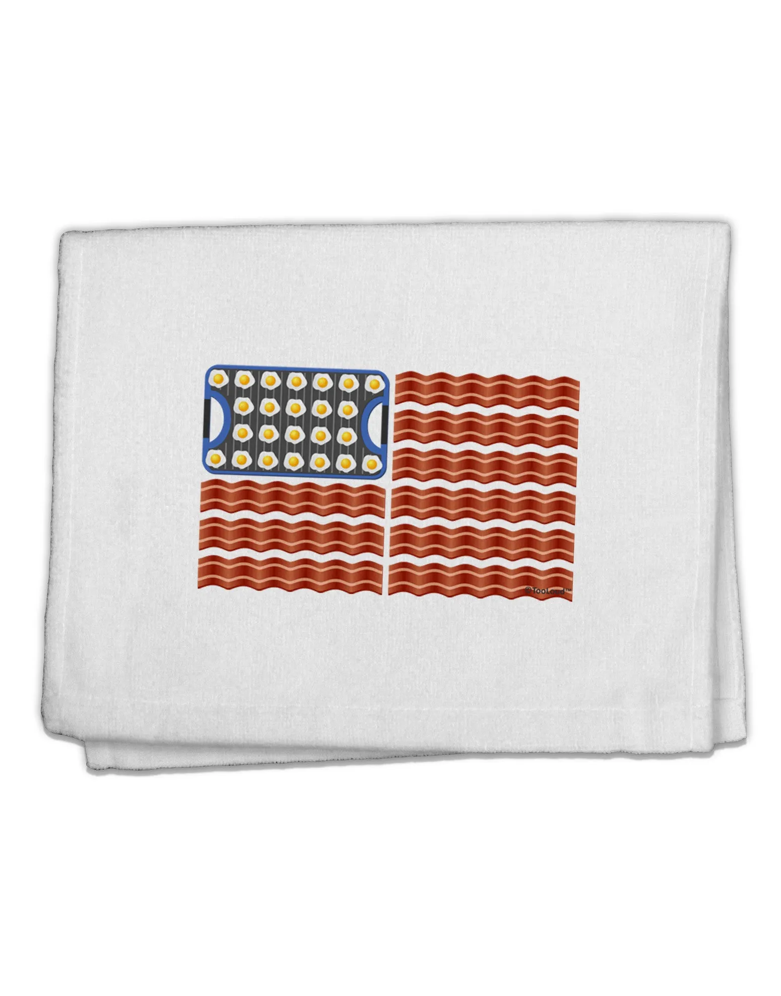 American Breakfast Flag - Bacon and Eggs 11&#x22;x18&#x22; Dish Fingertip Towel