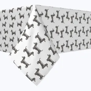 Black & White Dachshund Toss Rectangles