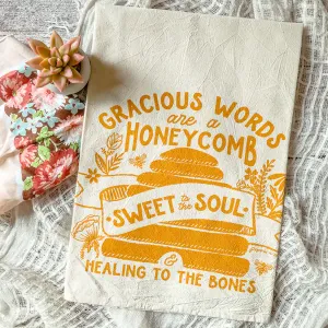 Gracious Words / Honeycomb / Bee Proverbs Tea Towel